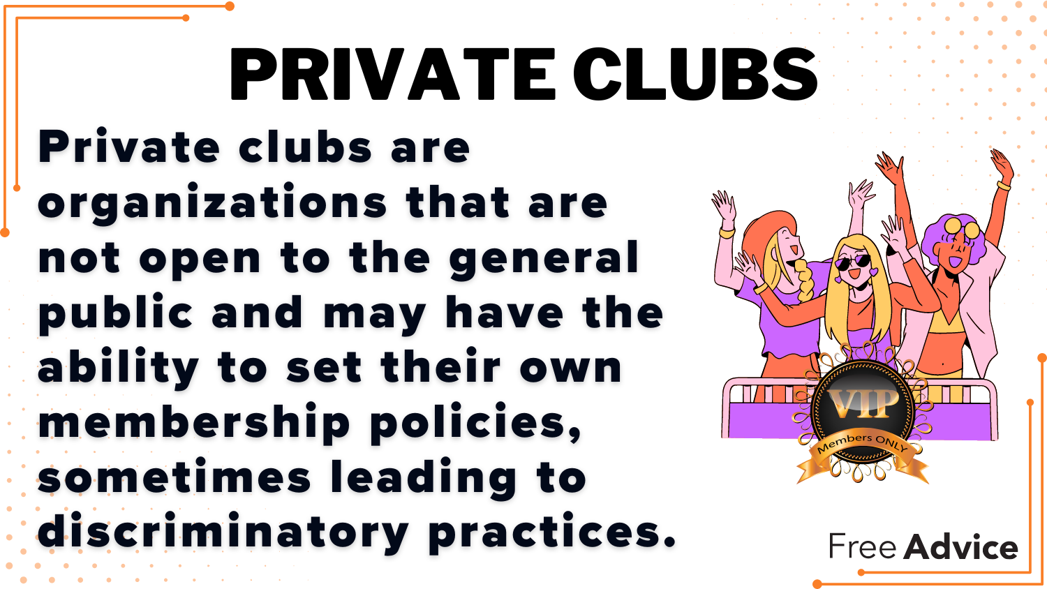 Private Clubs Definition Card: Can private clubs and religious organizations legally discriminate?