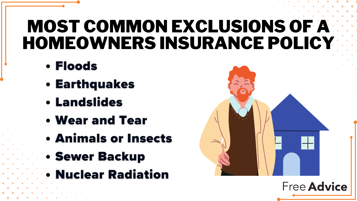 Most common exclusions of a homeowners insurance policy inforgraphic: free home repair assistance for seniors