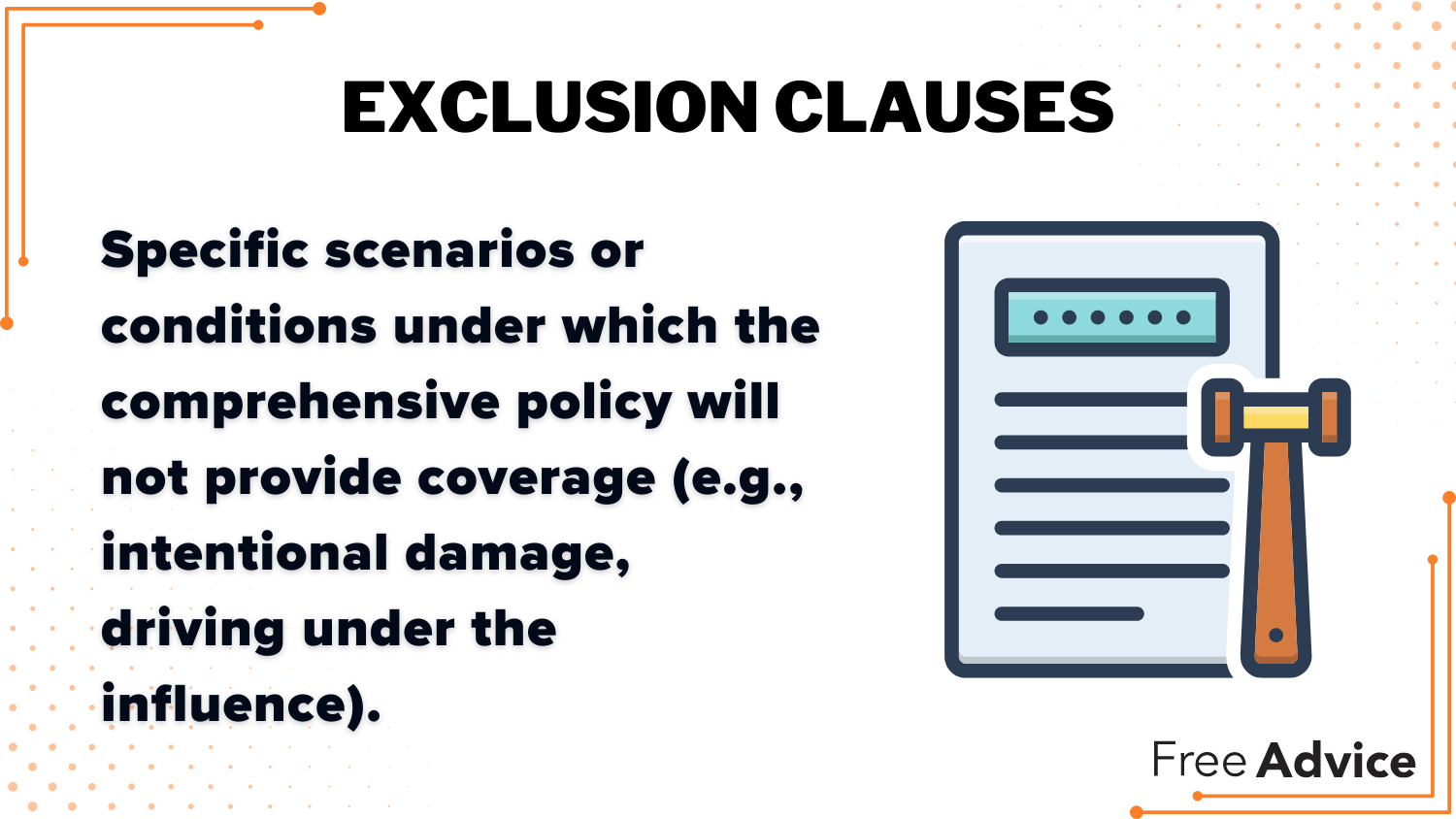 Exclusion Clauses Definition Card: Comprehensive vs. Non-Comprehensive Coverage