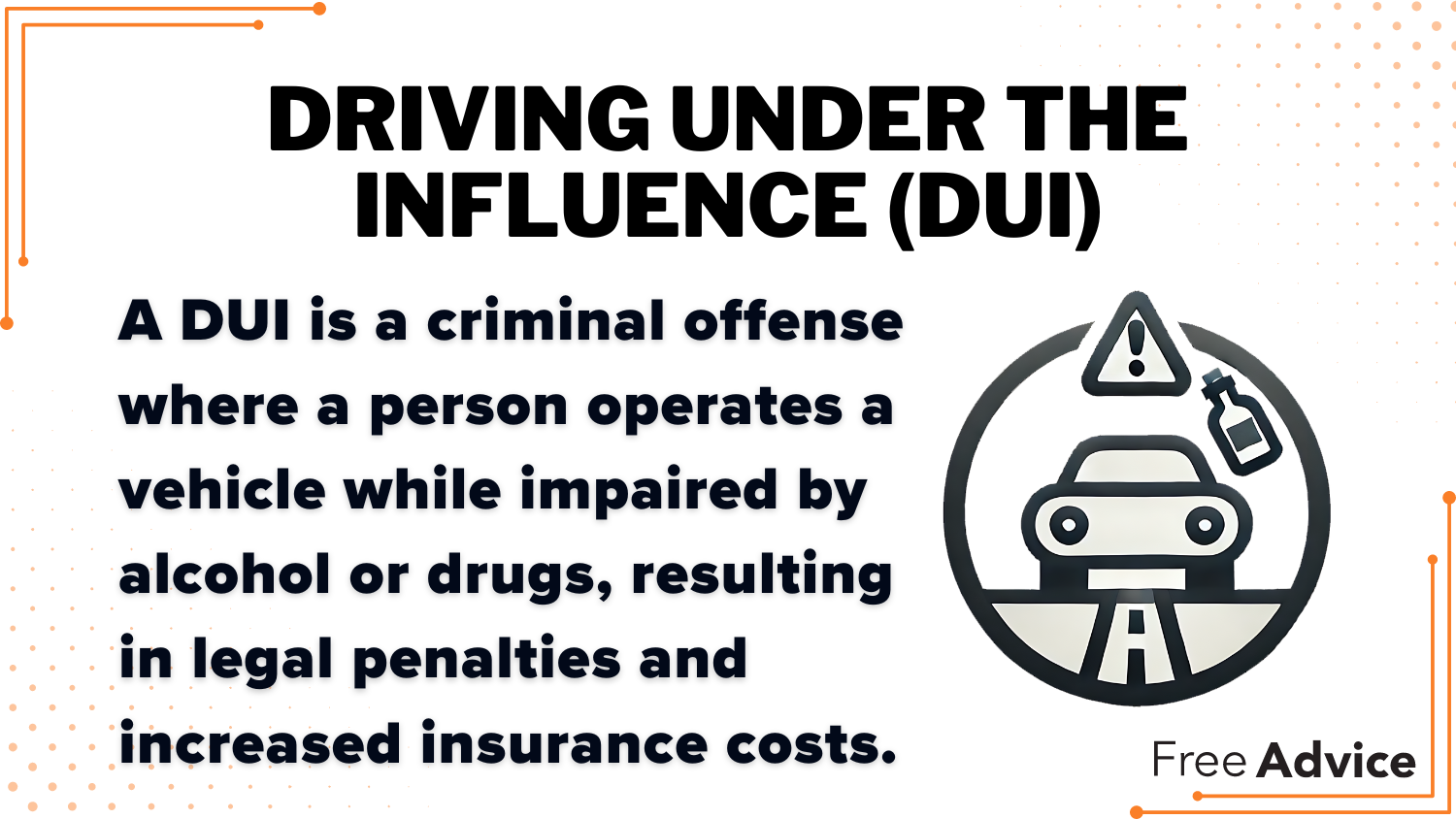 Driving Under the Influence Definition Card: 1st Offense DUIs